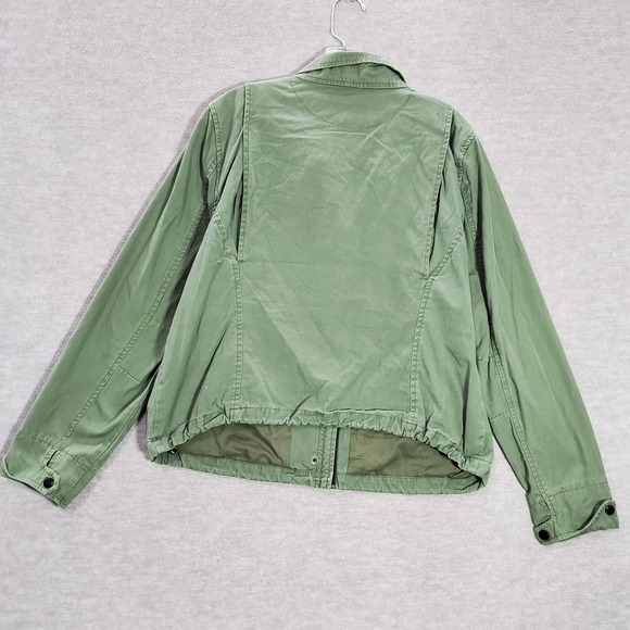 TORRID Women Military Jacket 1 Green Utility Full Zip Long Sleeve Collar Pockets - Picture 6 of 9